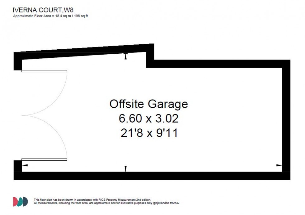Floorplan for Garage 8, Allen Mansions, Kensington W8
