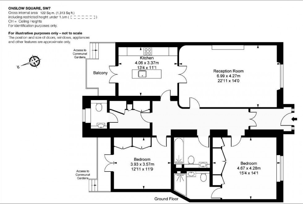 Floorplan for Onslow Square, London, SW7