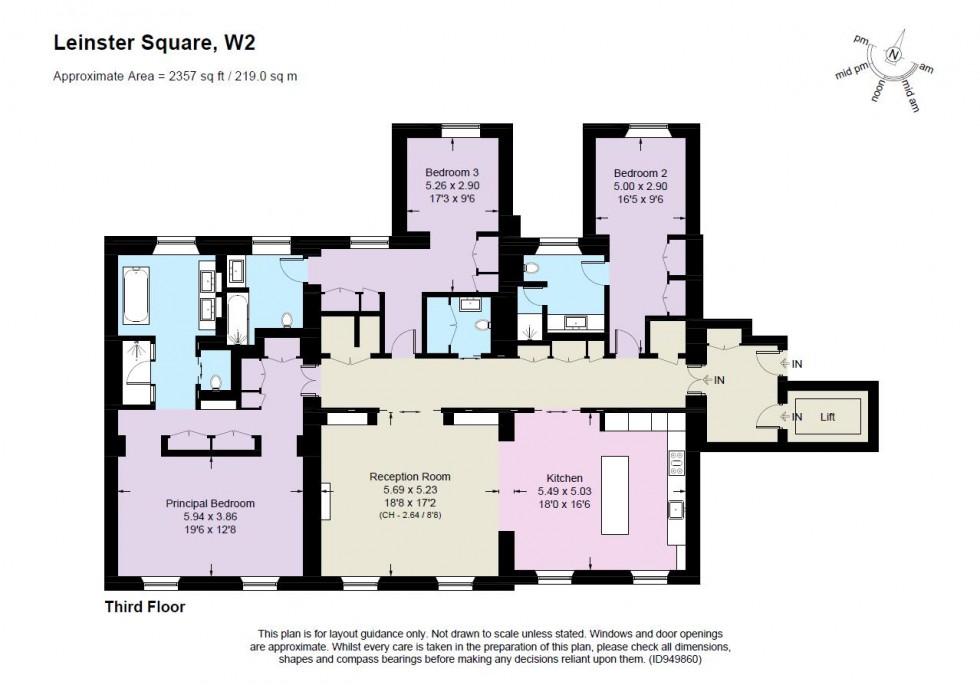 Floorplan for Leinster Square, Notting Hill, W2