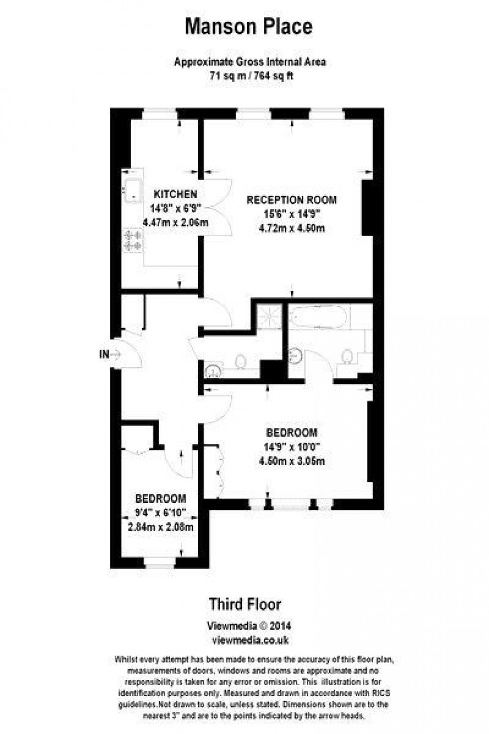 Floorplan for Manson Place, South Kensington, SW7
