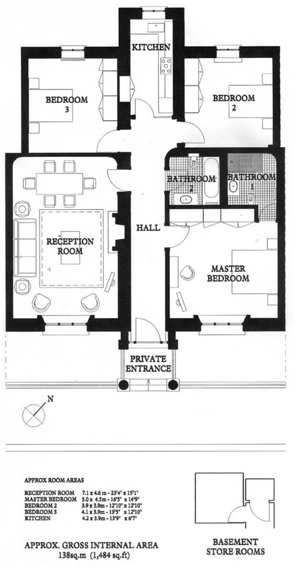 Floorplan for Onslow Square, London, SW7