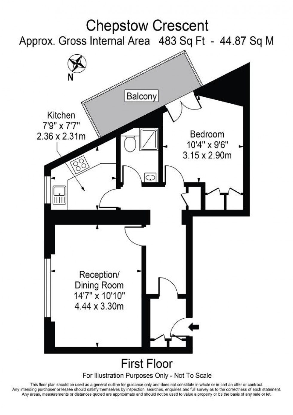 Floorplan for Chepstow Crescent, Notting Hill W11