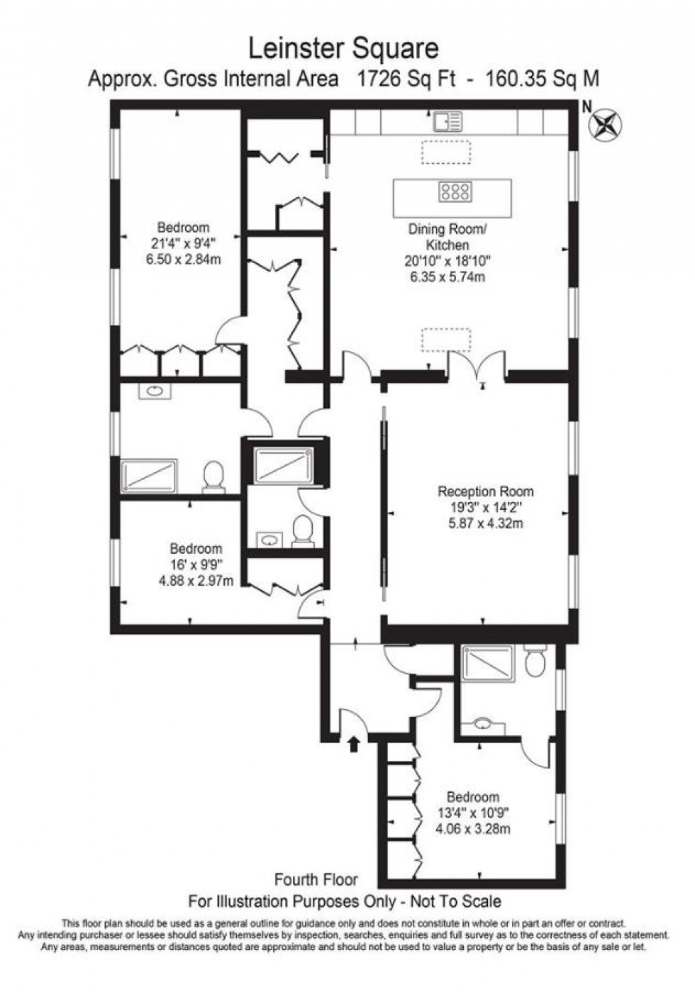 Floorplan for Leinster Square, Notting Hill, W2