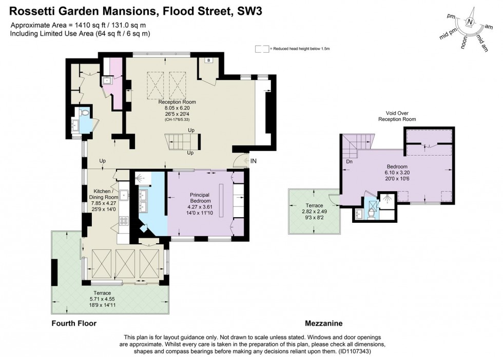 Floorplan for Rossetti Garden Mansions, Chelsea SW3