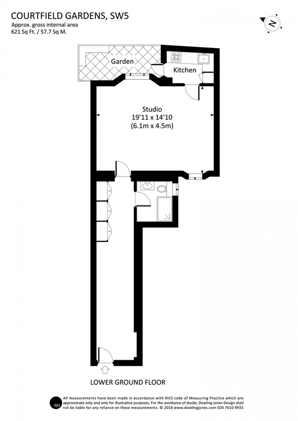 Floorplan for Courtfield Gardens, South Kensington SW5