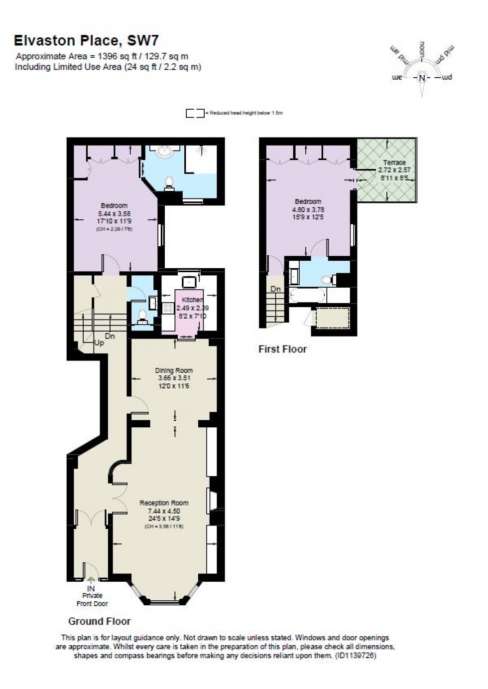 Floorplan for Elvaston Place, South Kensington SW7