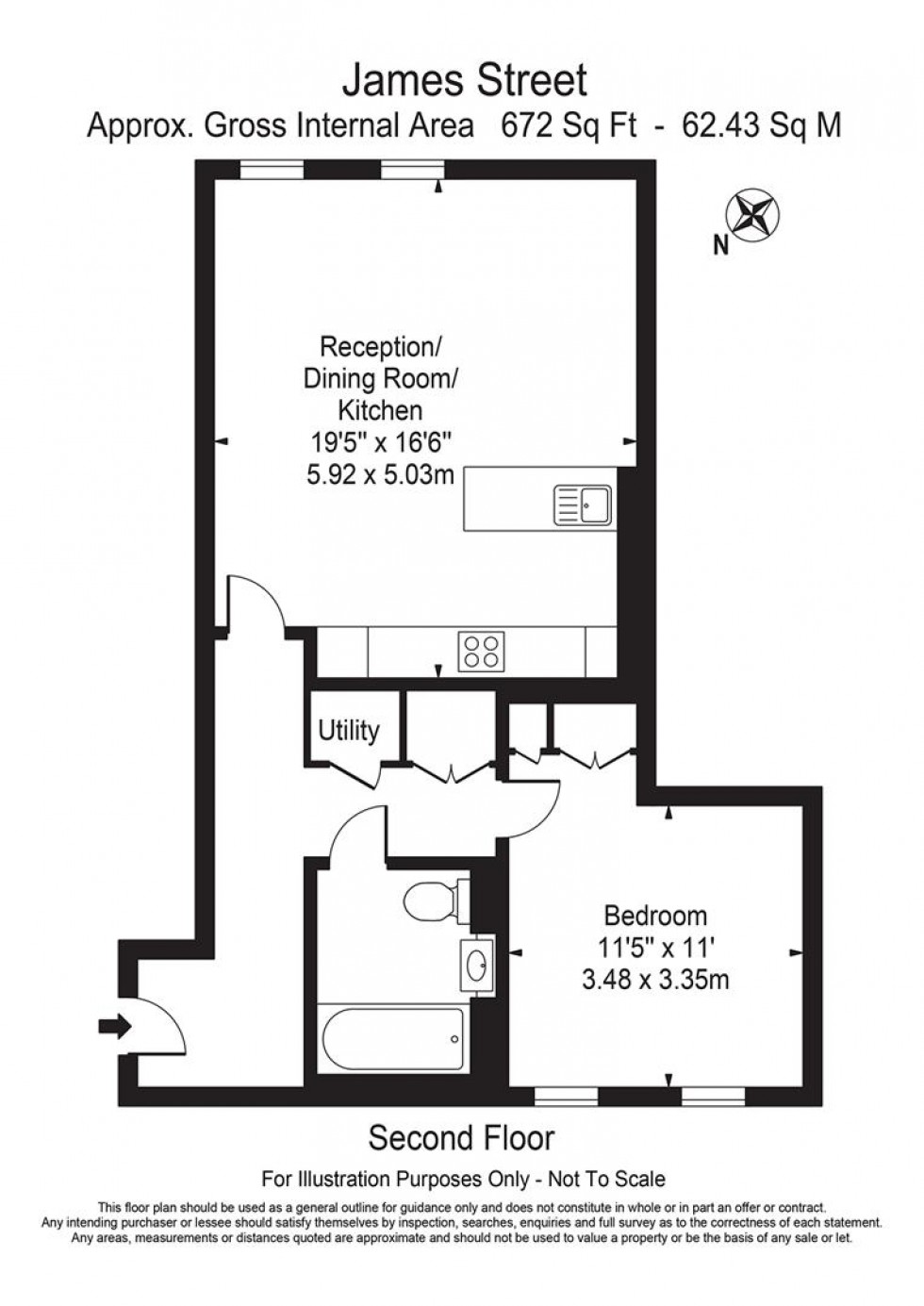 Floorplan for James Street, Marylebone W1U