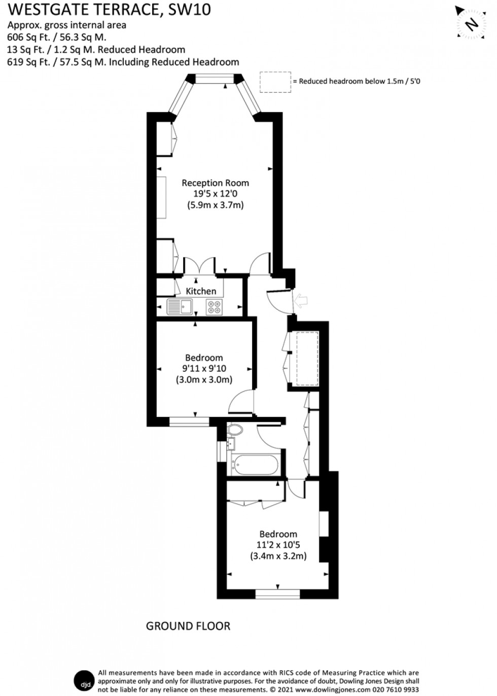 Floorplan for Westgate Terrace, Chelsea, SW10