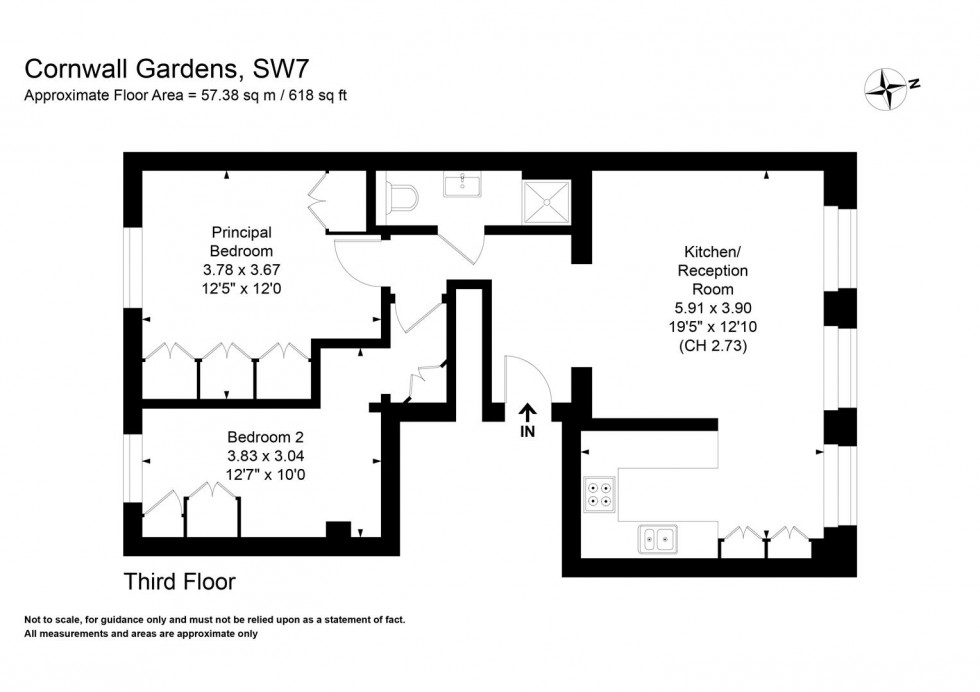 Floorplan for Cornwall Gardens, South Kensington SW7