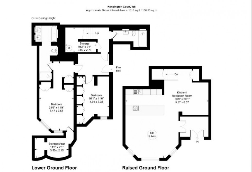 Floorplan for Kensington Court, Kensington, W8