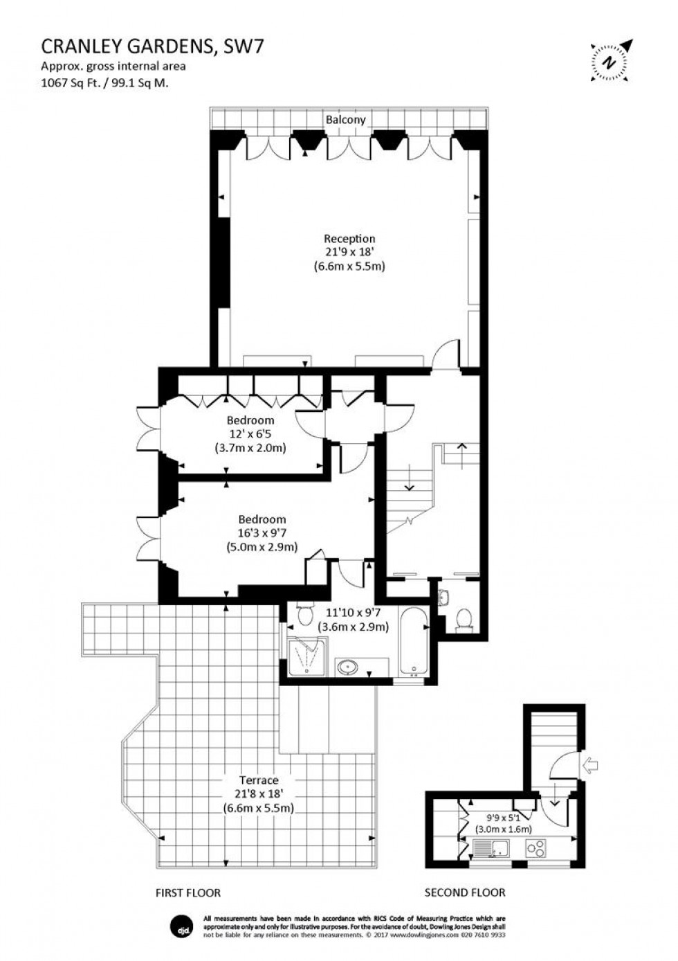 Floorplan for Cranley Gardens, South Kensington, SW7