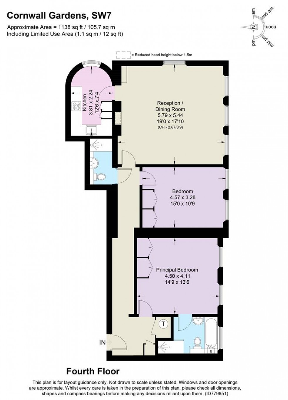 Floorplan for Cornwall Gardens Court, South Kensington, SW7