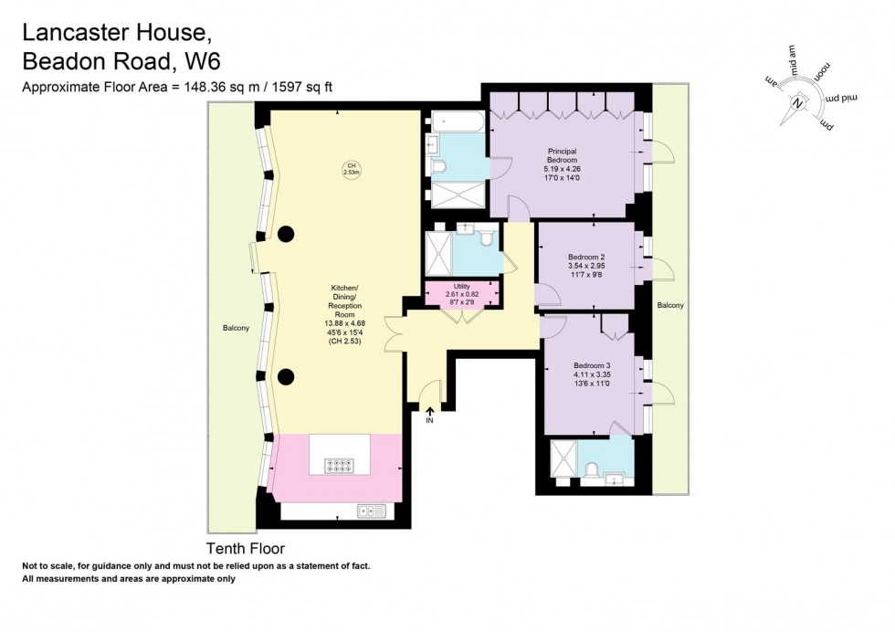 Floorplan for Lancaster House, Hammersmith W6