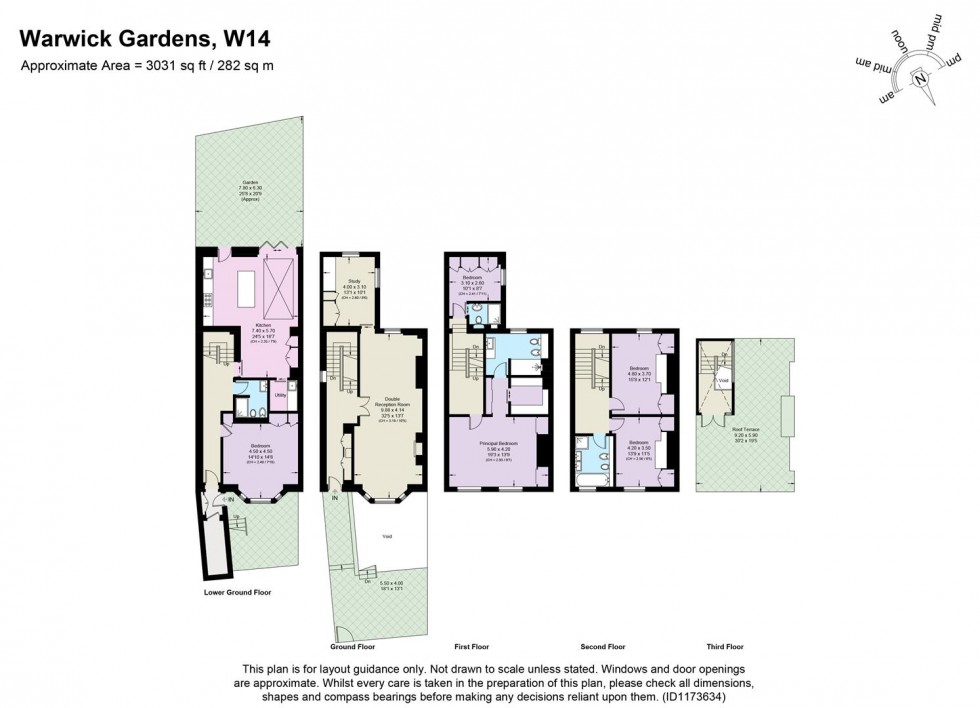 Floorplan for Warwick Gardens, Kensington W14